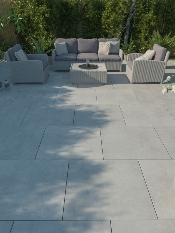 Eclipse Silver Outdoor Porcelain - 600x600x20mm
