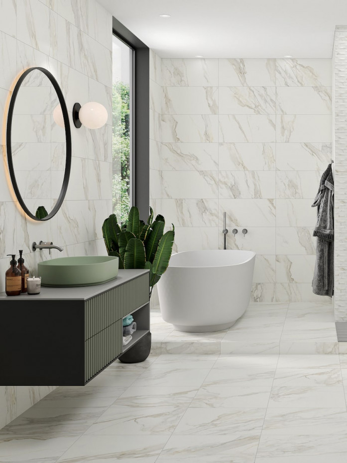 Calacatta Gold Satin Floor and Wall Porcelain Tile - 600x300mm