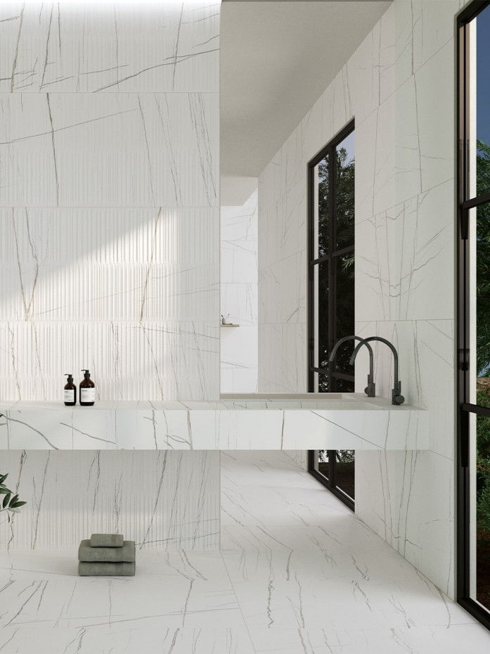 Concept White Decor Porcelain Tile - 1200x600mm (LAST PACK)