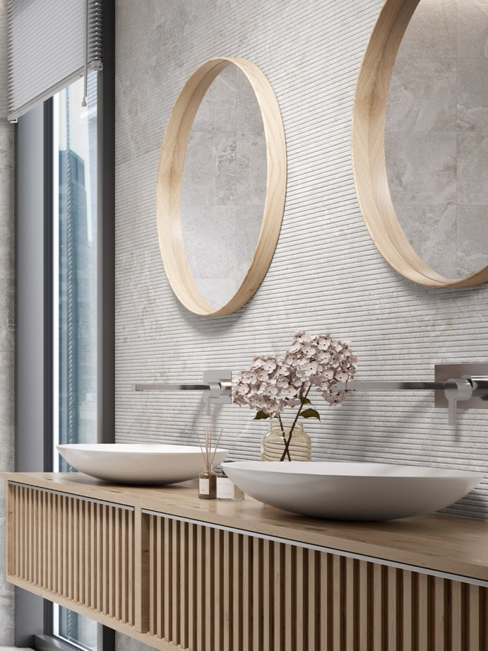 Dome Ash 3D Wall Tile - 900x300mm