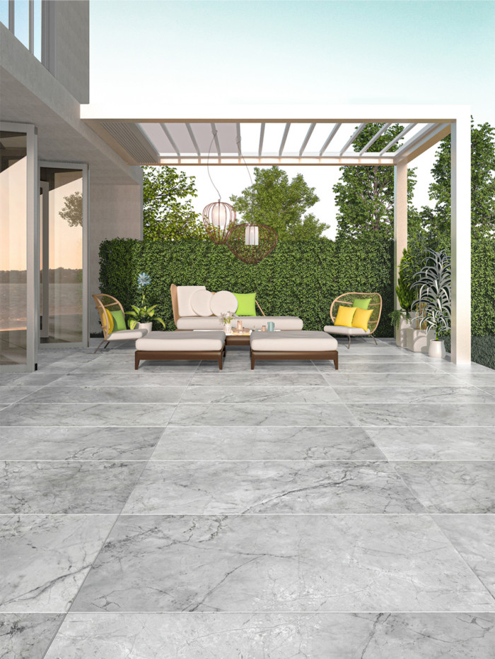 Invisible Grey Outdoor Porcelain Paving Slabs - 1200x600x20mm