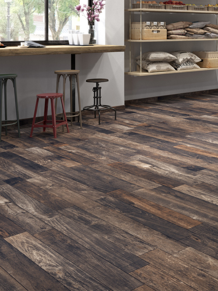 Inwood Black Italian Wood Effect Floor Tiles - 1000x150mm (Last 2 Packs)