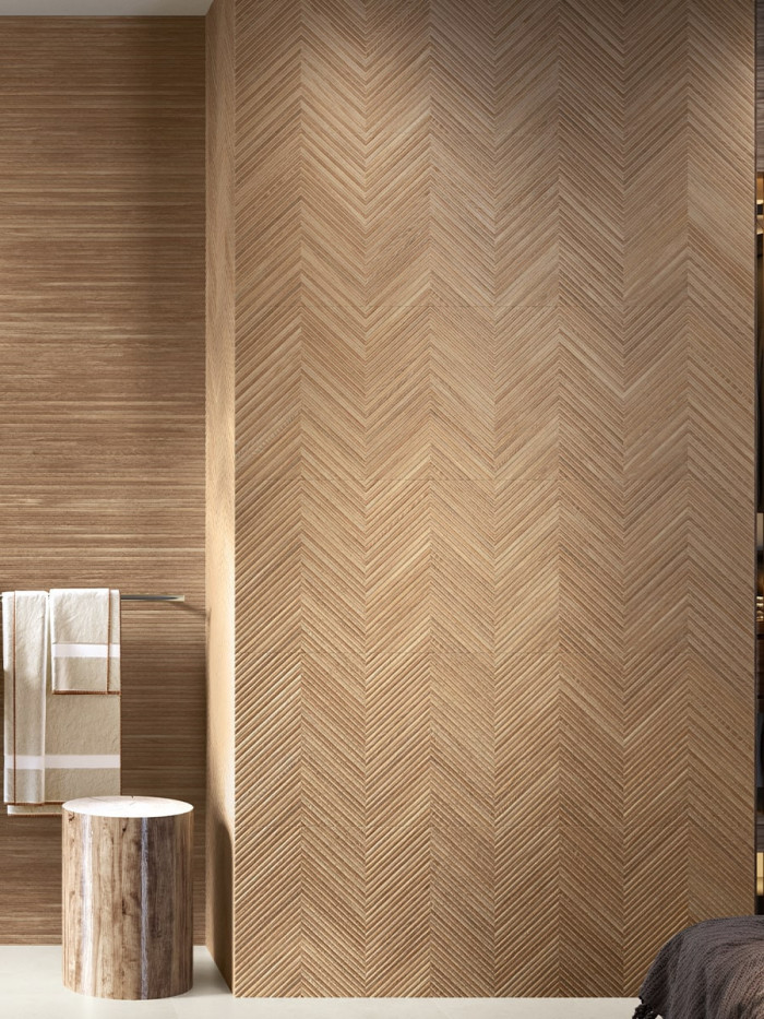 Larchwood Ipe Zig Slat Wood Wall Tile - 1200x400mm