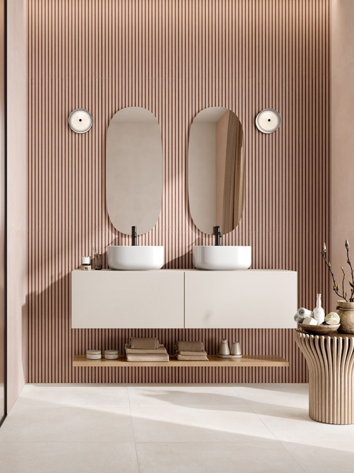 Ludo Nova Cipria Cotto Luxury Italian Fluted Wall Tile - 1200x600mm