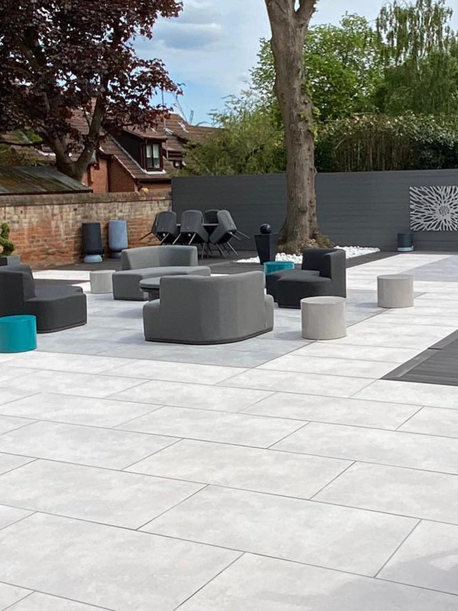 Luna White Claris Outdoor Porcelain Slab - 900x600x20mm