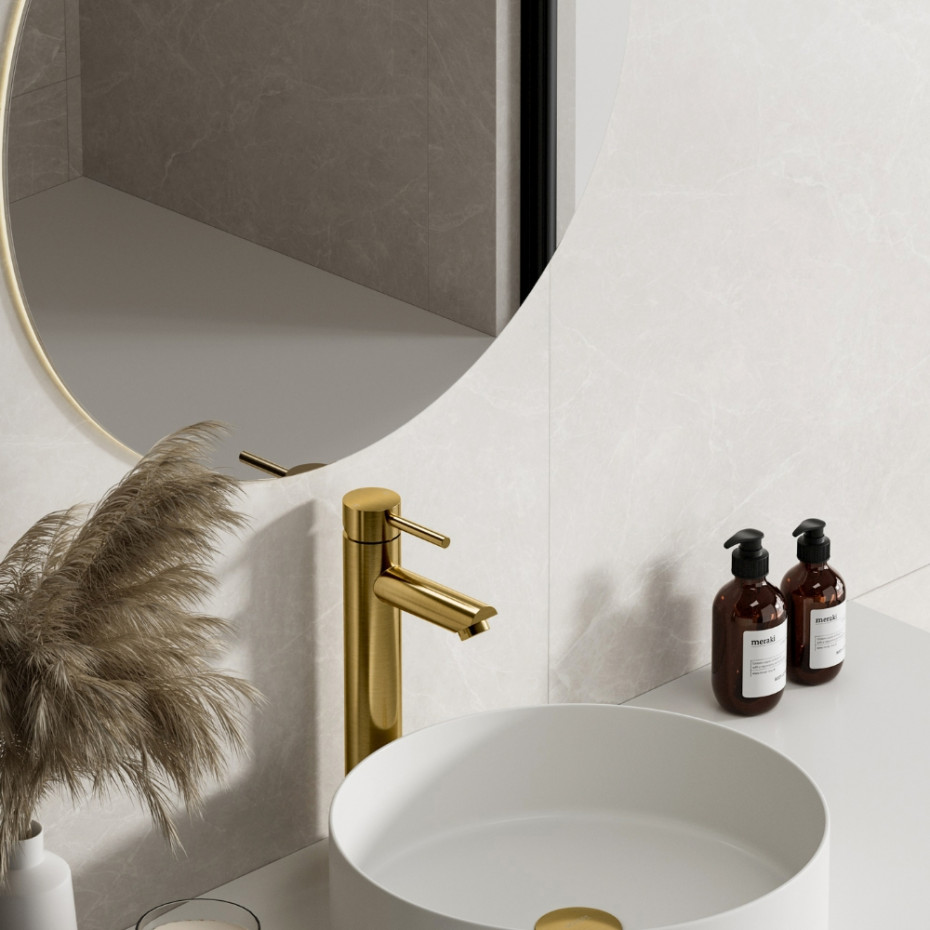 Opulent Brush Gold Tall Basin Mixer Tap