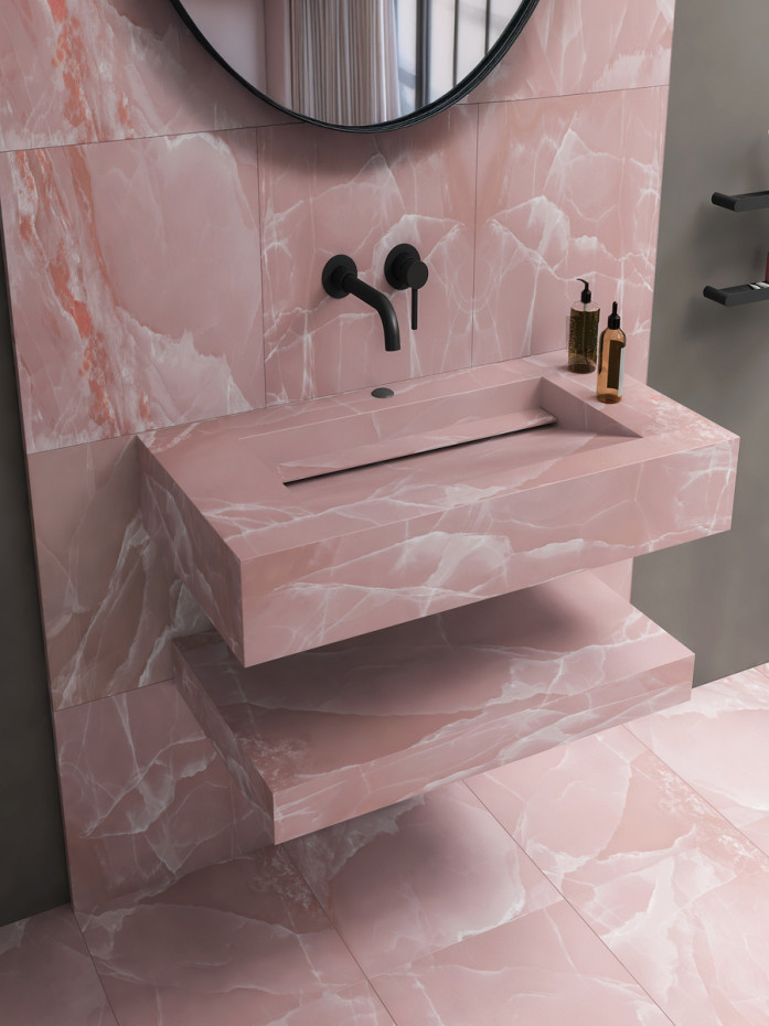 Peach Onyx Sink and Shelf - 600mm / 750mm / 1000mm
