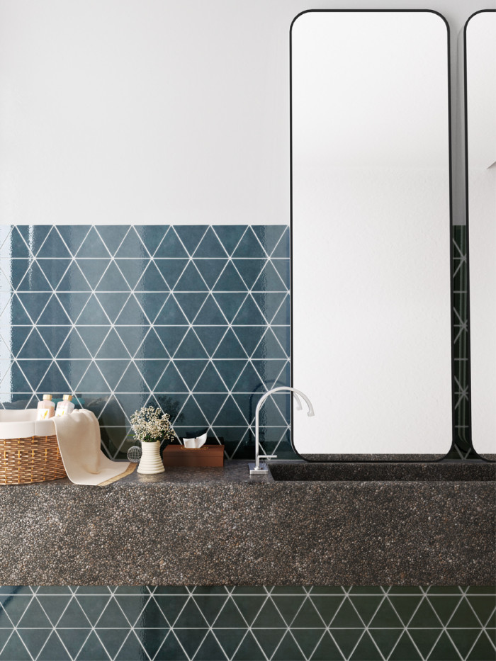 Mayfair Ocean Pyramid Gloss Wall Tiles - 115x130
