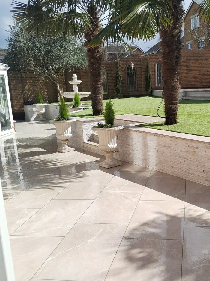 Roca Beige Porcelain Paving Slabs - 900x600x20mm