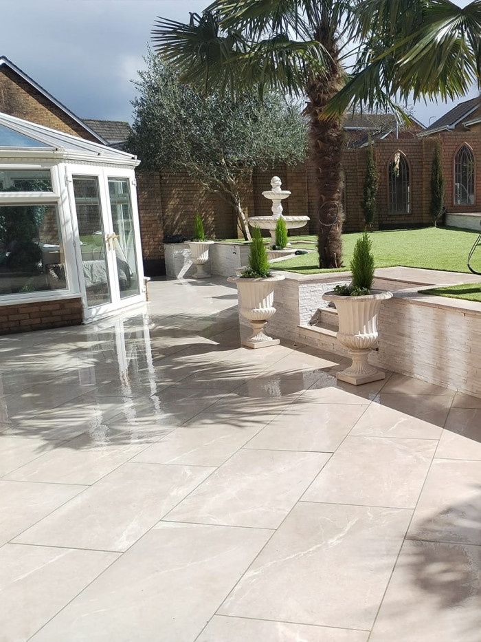 Roca Beige Outdoor Porcelain Paving Tiles - 900x600x16mm
