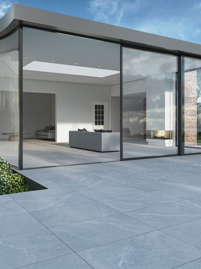 Roca White Outdoor Porcelain Paving Tiles - 900x600x16mm